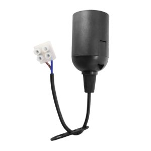 Lamp holder E27 + 180mm 2x0.75 wire VL280 black Violux