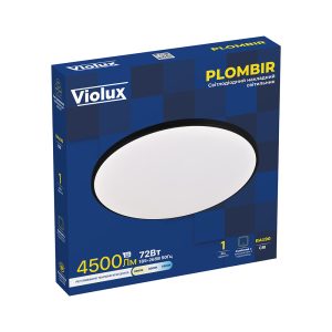 Детальний вигляд LED світильника smart PLOMBIR VIOLUX: чорний корпус, матовий розсіювач та накладний монтаж.