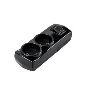 VIOLUX 2-piece socket without grounding with switch black